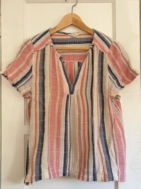 Caslon Cotton Gauze Summer Top Size Large